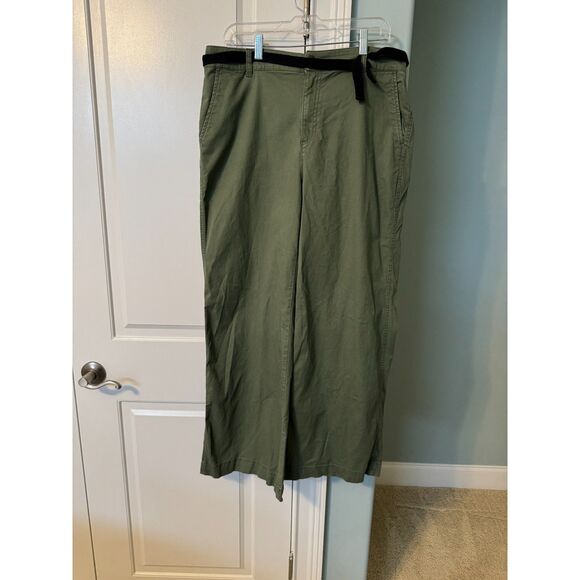 GAP Factory Women’s Wide-Leg Girlfriend Khaki Pants Olive Green Size 14 - Picture 5 of 6